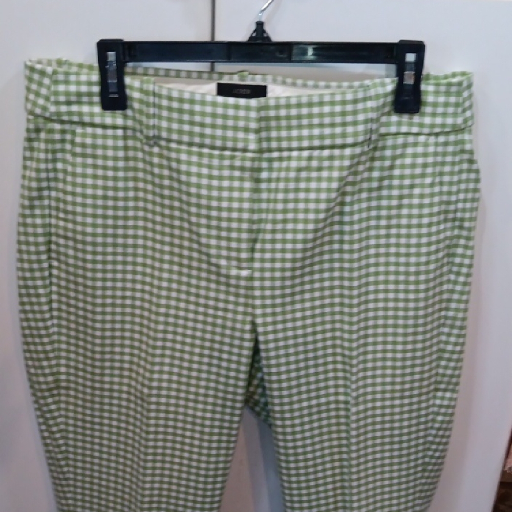 J. Crew Green Checkered Ankle Pants - Picture 3 of 11